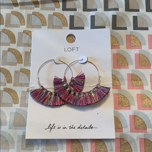 NWT fun loft hoop earrings with colored tassels!
